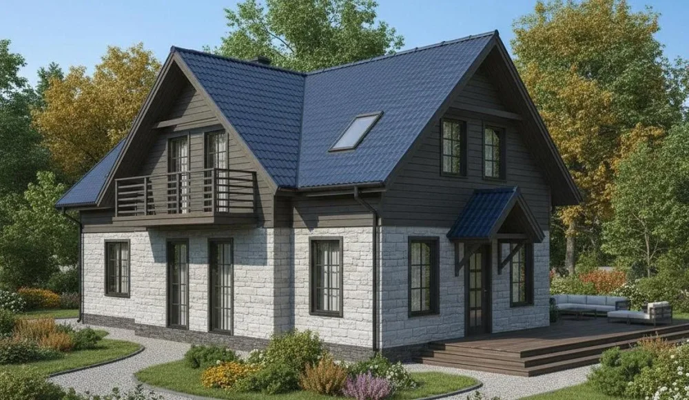 Проект Двухэтажный дом 9 на 7, 94 м2