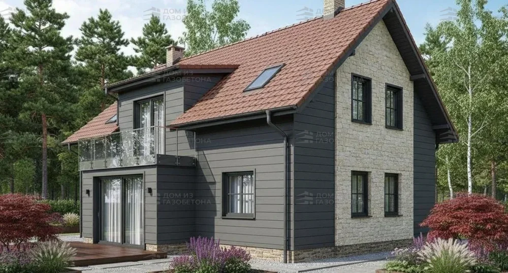 Проект Двухэтажный дом 10 на 10, 117 м2