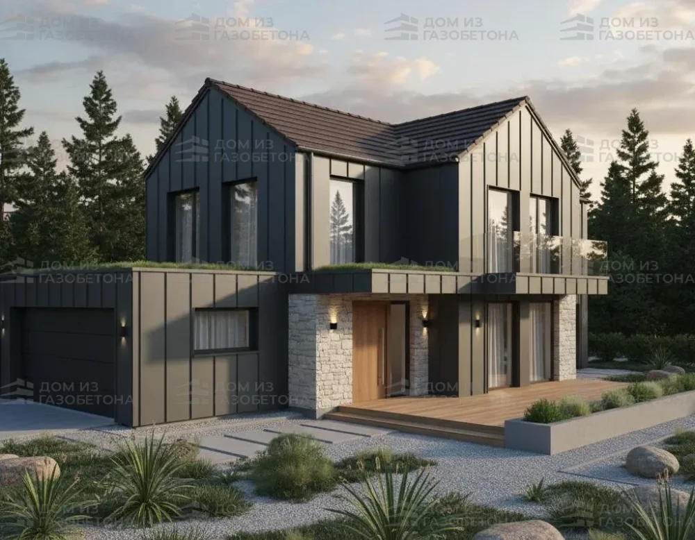 Проект Двухэтажный дом 13 на 13, 170 м2