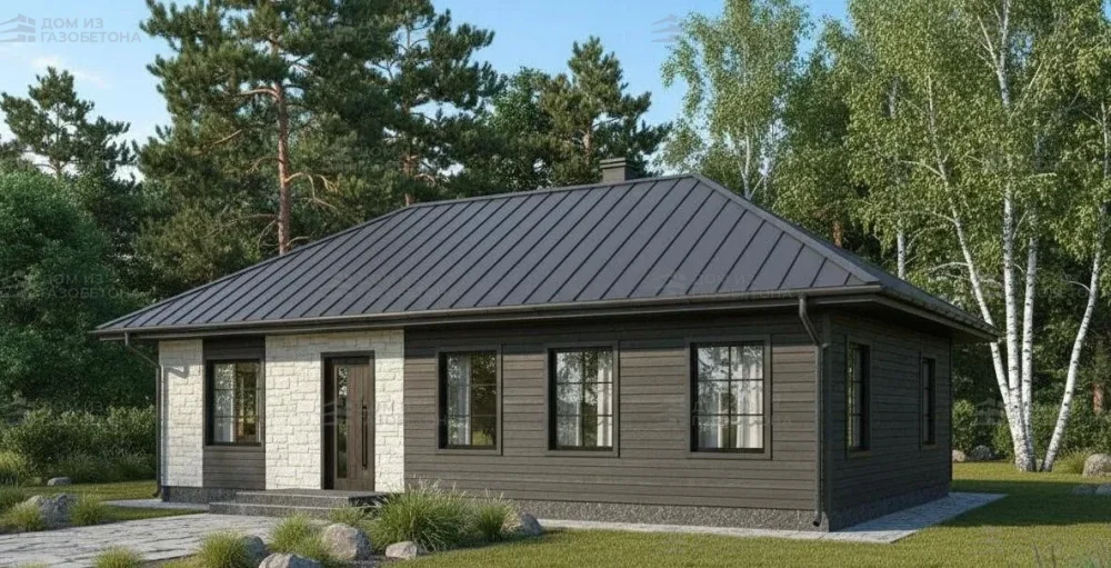 Проект Одноэтажный дом 15 на 13, 129 м2