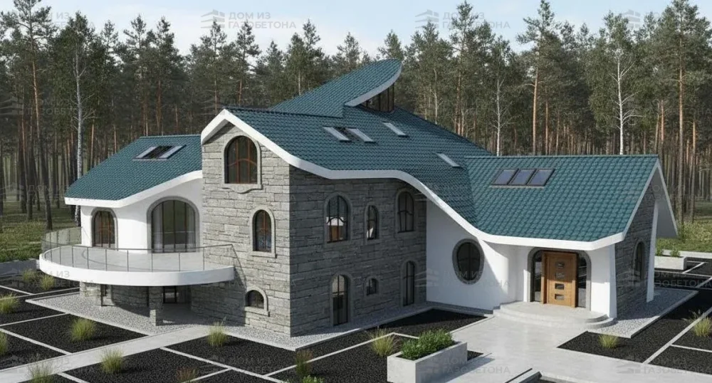 Проект Двухэтажный дом 23 на 23, 356 м2